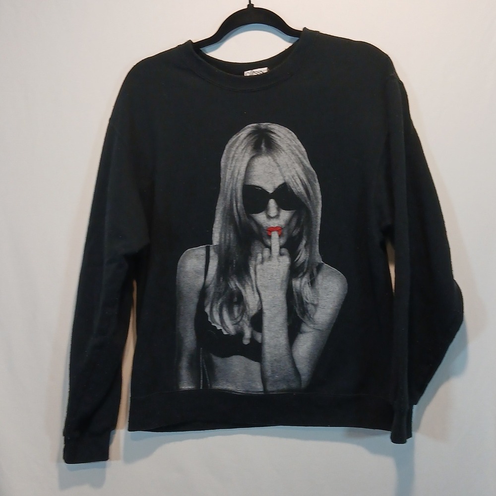 Classy A Filthy Sophistication M Sweatshirt Graphic Print Y2K Biker Lipstick